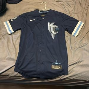 this is a small Kansas City royals city connect jersey.
